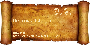 Dominus Héla névjegykártya